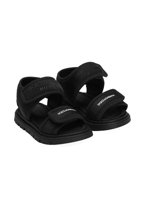 Sandali in Lycra Nera Con Nastro DOLCE & GABBANA KIDS | DL0089-AW5898B956